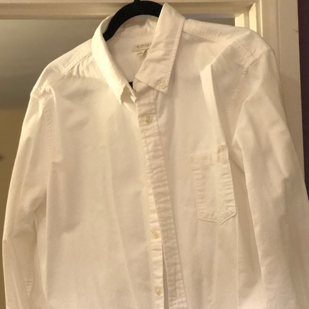 White long sleeve button down shirts Sonoma large